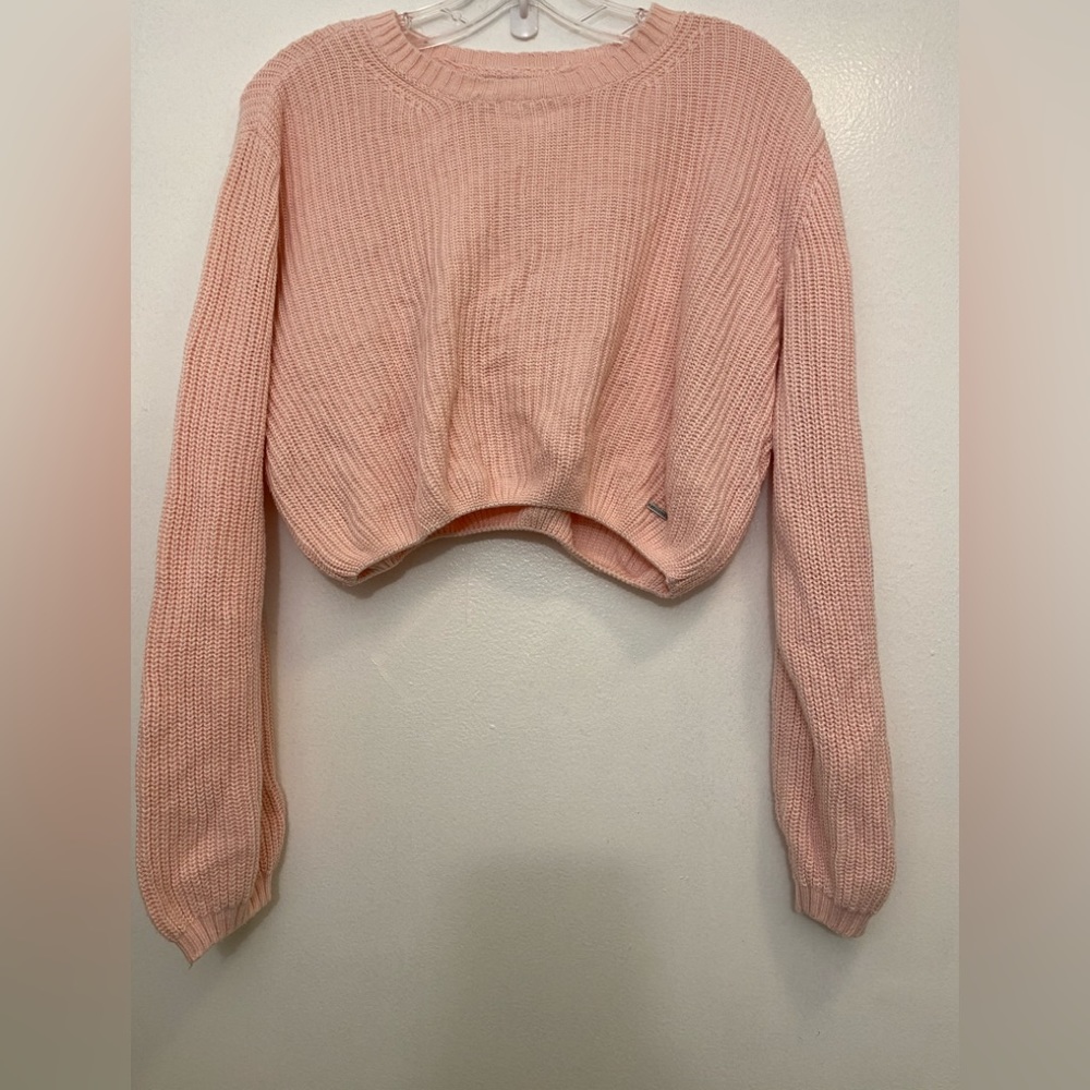 Hollister Pink Knit Sweater Top Small